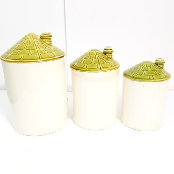 Vintage Parisian cottages 3 canister set - Picture 8 of 13